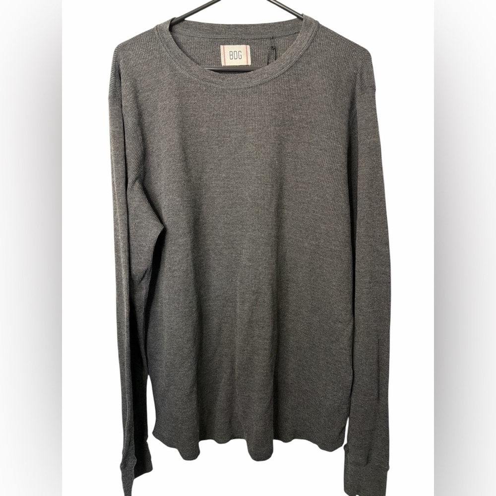 BDG Charcoal Knit Thermal Tee Top NWT